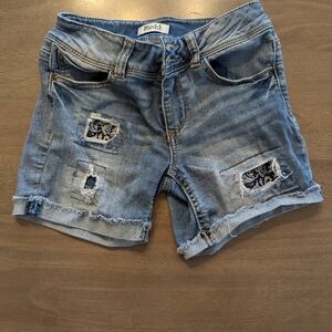 Girls distressed stretch mudd shorts size 12